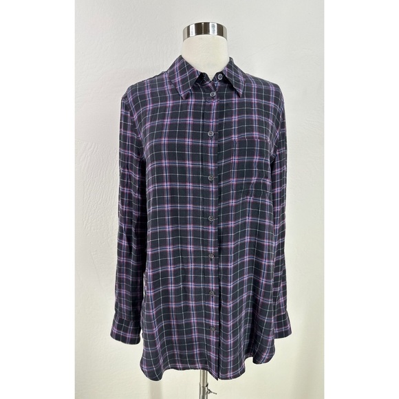 Equipment Femme Plaid Long Sleeve Button Down Shirt - Picture 1 of 13